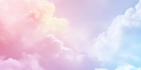 Leinwandbilder - Pastel cloud background with soft gradient transitions from pink to lavender to light blue, creating a serene and dreamy atmosphere.