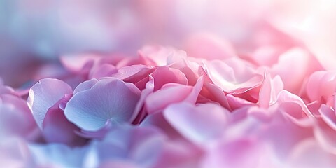 Poster - Blurry pastel rose petals in soft pink and lavender hues create a dreamy abstract floral background ideal for card design and invitations.