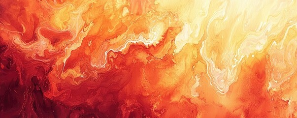 Wall Mural - Explosion watercolor idea. Vibrant abstract art featuring warm hues of orange, red, and yellow blended elegantly.