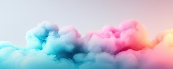 Wall Mural - Explosion watercolor idea. Vibrant and colorful abstract clouds in shades of pink and blue, promoting creativity and calm.