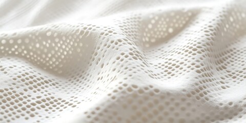 Poster - White perforated paper texture with embossed design, soft lighting creating gentle shadows, intricate patterns flowing across the surface.