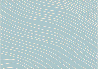 Poster - Blue and beige diagonal wavy lines seamless pattern. Simple vector abstract liquid stripes background. Funky groovy texture with diagonal waves, fluid shapes, flow. Stylish repeated decorative design