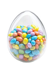 Wall Mural - Glass Easter egg filled with multicolored candy pieces