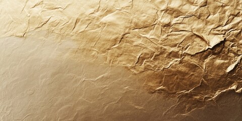 Poster - Textured golden beige backdrop with crumpled cardboard characteristics featuring warm brown tones creating a luxurious blank space for design projects