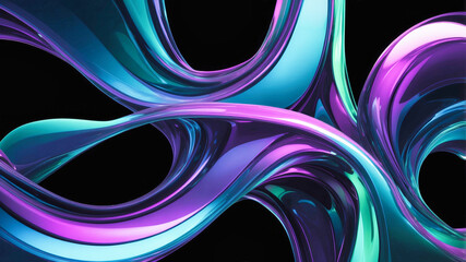 Poster - Abstract structure of smooth translucent curved shapes