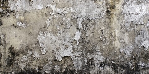 Sticker - Detailed close-up of an aged gray concrete wall, showcasing intricate textures with a softly blurred background, emphasizing urban decay and history.