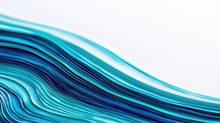 Wall Mural - Glazed watercolor idea. Abstract wave pattern in blue tones, ideal for backgrounds and design projects.