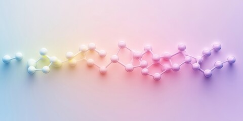 Poster - Colorful molecular structure illustration showcasing interconnected atoms and bonds in a gradient background