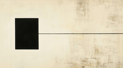 Poster - Abstract Minimalist Geometric Design with Black Shape on White Background for Modern Art