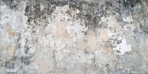 Poster - Aged concrete wall with textured gray and beige patterns showcasing weathered surfaces ideal for creative backgrounds and messaging applications.