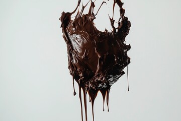 Wall Mural - Chocolate dripping, chocolate spread, white background