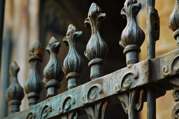 Poster - A close-up of a metal fence covered in birds, great for use as a background or texture