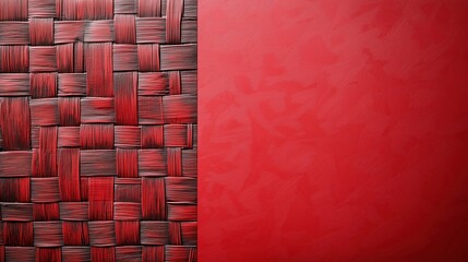 Wall Mural - Bold woven texture with empty red area