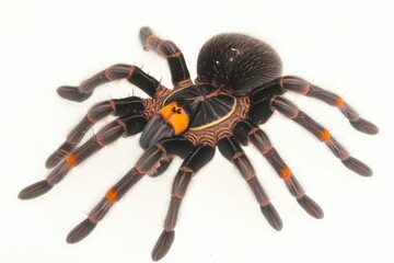 Poster - Large black spider with distinctive orange spots on its legs