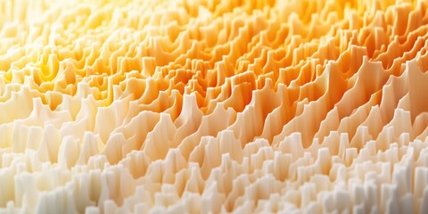 Poster - Abstract textured surface resembling coral formations with gradient colors from white to orange, showcasing intricate patterns and depth