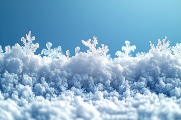 Sticker - A cluster of snowflakes sit atop a pile of snow, a winter wonderland scene