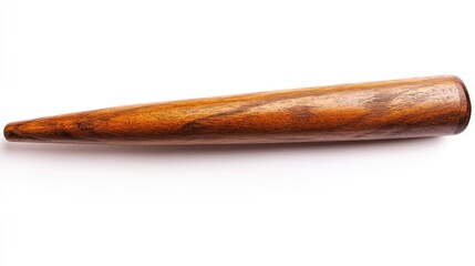 Poster - A single wooden baseball bat placed on a white background, great for sports and recreational use