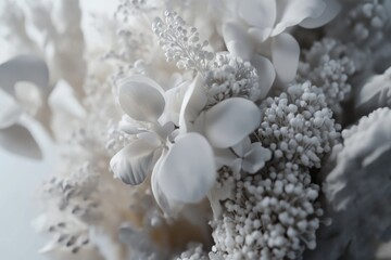 Poster - A detailed view of a cluster of white flowers