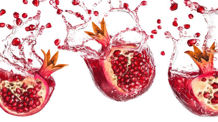 Poster - pomegranate juice splash on clear background generative ai