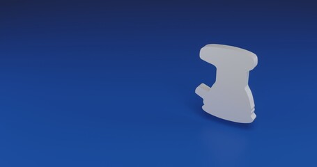 Poster - Isolated realistic white sanding machine symbol with shadow. Located on the right side of the scene. 3d illustration on transparent background