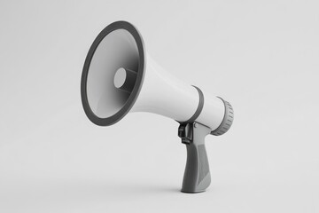 Aufkleber - A white megaphone stands out against a pure white background, perfect for emphasizing messages or adding visual interest to designs