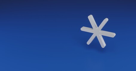 Poster - Isolated realistic white astrological sextile symbol with shadow. Located on the right side of the scene. 3d illustration on transparent background