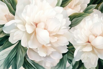 Poster - A close-up shot of a bunch of white flowers