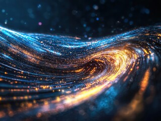 Fototapete - Dynamic flow of digital data streams abstract space visual art colorful particles enigmatic environment captivating concept