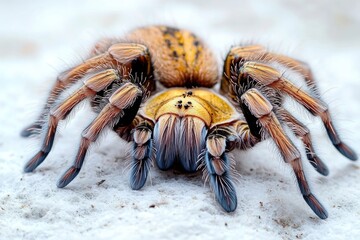 Poster - A large spider sits atop snow-covered ground