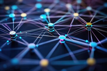 Poster - A detailed view of interconnected lines, suitable for use in diagrams or illustrations about connections and relationships