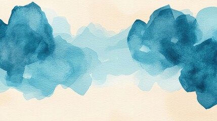 Poster - Polygon watercolor concept. Beautiful watercolor abstract background with shades of blue and soft textures.