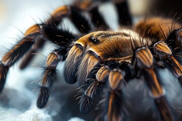Poster - Close-up shot of a spider on a white surface
