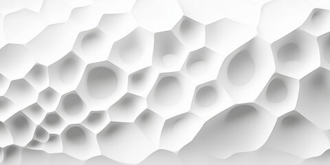 Poster - Abstract white honeycomb pattern with 3D depth and texture, showcasing smooth curves and organic shapes