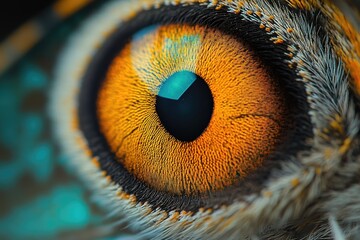 Poster - A close-up shot of a bird's eye with intricate details and colors