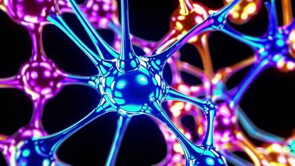 Poster - abstract neural network visualization with glowing connections