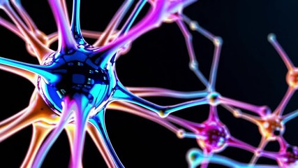 Poster - abstract neural network visualization with glowing connections