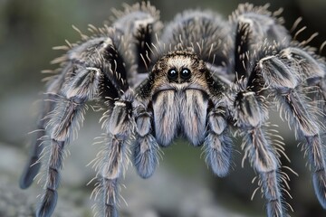 Wall Mural - A close-up image of a spider sitting on a rock