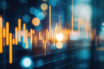 Poster - a close-up view of a stock market chart, suitable for business or financial reports