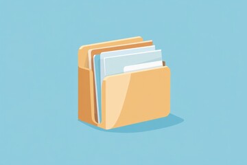 Aufkleber - A yellow folder containing three smaller folders, great for organizing and categorizing documents or files