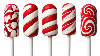 Poster - Unique Collection of Red and White Popsicles Generative AI