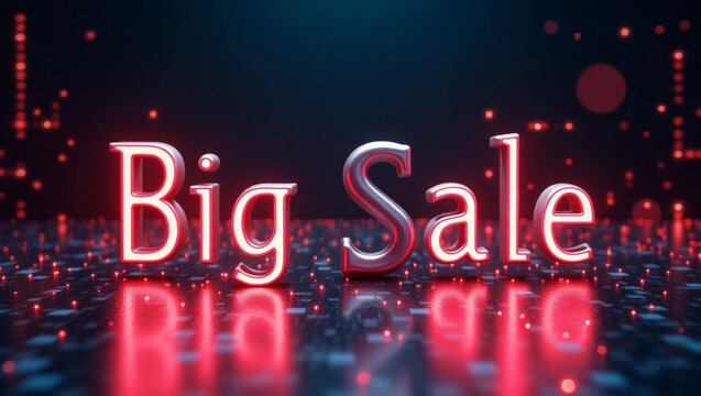 Glowing Neon Text Effect Featuring 'Big Sale' Typography