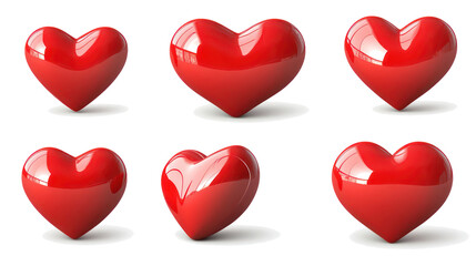 Poster - Red Hearts on Transparent Background Generative AI