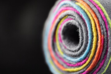 Poster - A close-up shot of a roll of soft, fuzzy felt fabric