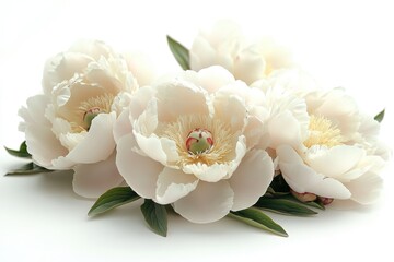Poster - A collection of white flowers arranged on a clean and simple white background