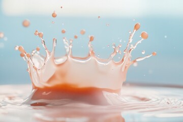 Poster - A close-up shot of a splash of water on a surface, ideal for use in illustrations or designs where moisture and liquid are relevant