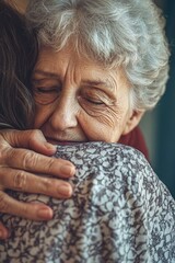 Poster - An older woman and a younger woman share a warm hug