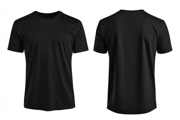 Aufkleber - A minimalist design template for a black men's t-shirt, displayed on a clean white background