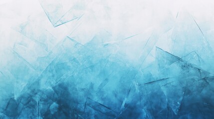 Poster - This abstract portrayal features intricate ice crystal patterns in various shades of blue, creating a soothing visual effect
