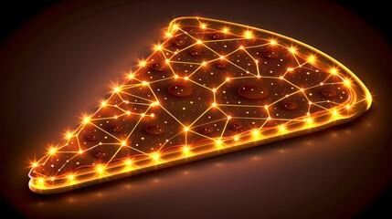 illuminated pizza slice: a glowing culinary masterpiece