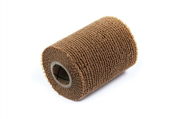 Poster - A close-up shot of a rolled up piece of cloth lying on a clean white surface